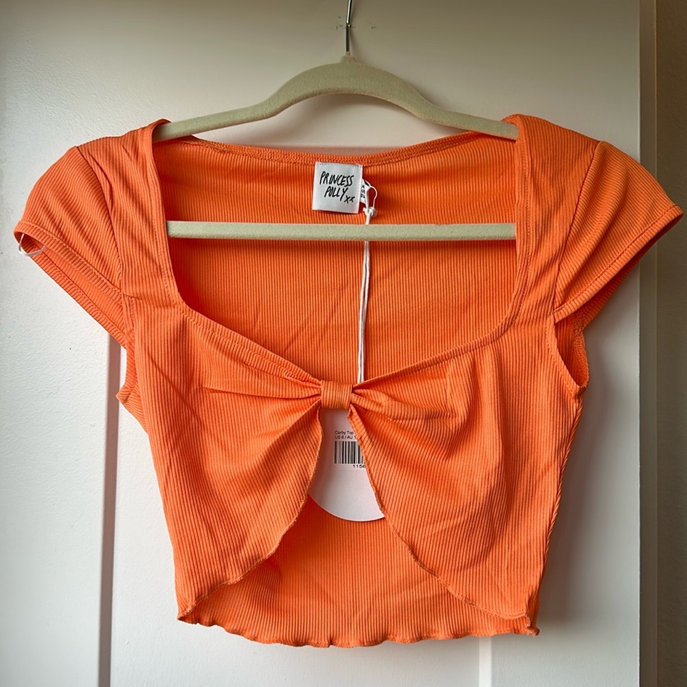 PRINCESS POLLY Orange ‘Corby’ Crop Top